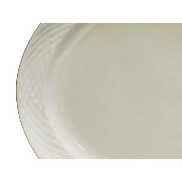 Basket Wreath by Tabletops Unlimited White Embossed Large Oval Serving Platter - Picture 2 of 8